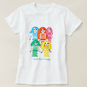 Niedliche Aquarellmädchen Moderne Kunst T-Shirt