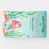 Niedliche Aquarellmaid unter der Meerwasserdusche Banner (Horizontal)