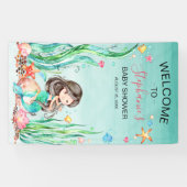 Niedliche Aquarellmaid unter der Meerwasserdusche Banner (Horizontal)