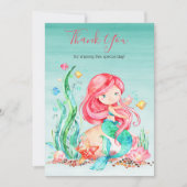 Niedliche Aquarellmaid unter der Meerwasserdusche Dankeskarte (Vorderseite)