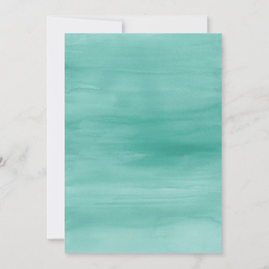 Niedliche Aquarellmaid unter der Meerwasserdusche Einladung (Rückseite)