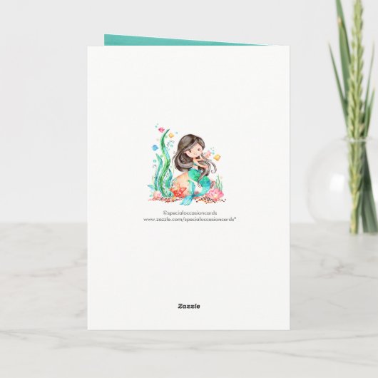 Niedliche Aquarellmaid unter der Meerwasserdusche Karte (Rückseite)