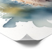 Niedliche Aquarellmalerei einer Hochlandkuh 5:4 Poster (Ecke)