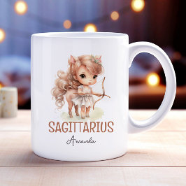Niedliche Aquarellmalerei Sagittarius Zodiac Kaffeetasse