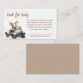 Niedliche Aquarellmäuse in Blue Car Book for Baby Begleitkarte