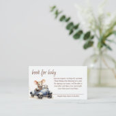 Niedliche Aquarellmäuse in Blue Car Book for Baby Begleitkarte (Stehend Vorderseite)