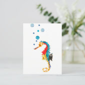 Niedliche Aquarellmeere Seepferd Postkarte (Stehend Vorderseite)