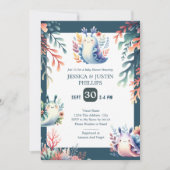 Niedliche Aquarellmeersauger Ocean Baby Dusche Einladung (Vorderseite)