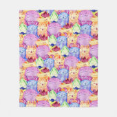Niedliche Aquarellmonster Fleecedecke (Vorderseite)