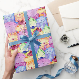 Niedliche Aquarellmonster Geschenkpapier