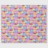 Niedliche Aquarellmonster Geschenkpapier (Flach)