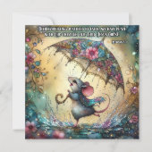 Niedliche Aquarellmouse Regenschirm Osterfest Feiertagskarte (Vorderseite)