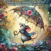 Niedliche Aquarellmouse Regenschirm Osterfest Feiertagskarte