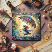 Niedliche Aquarellmouse Regenschirm Osterfest Feiertagskarte