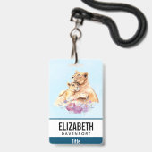 Niedliche Aquarellmütter Ausweis (Back with Lanyard)