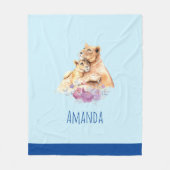 Niedliche Aquarellmütter Fleecedecke (Vorderseite)