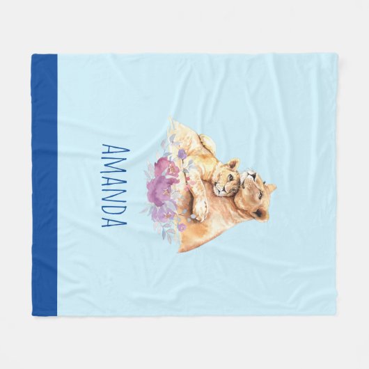 Niedliche Aquarellmütter Fleecedecke (Vorderseite (Horizontal))