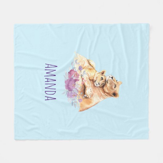 Niedliche Aquarellmütter Fleecedecke (Vorderseite (Horizontal))