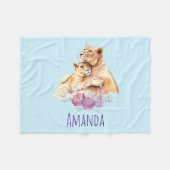 Niedliche Aquarellmütter Fleecedecke (Vorderseite (Horizontal))