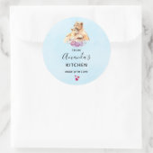 Niedliche Aquarellmütter Löwe & Küchenchester Runder Aufkleber (Tasche)