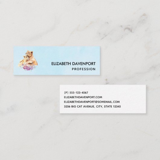 Niedliche Aquarellmütter Mini Visitenkarte (Vorne/Hinten)