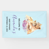 Niedliche Aquarellmütter mit Löwe- und Cub-Babydus Banner (Horizontal)