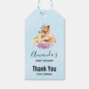 Niedliche Aquarellmütter mit Löwe- und Cub-Babydus Geschenkanhänger
