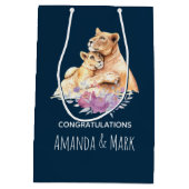 Niedliche Aquarellmütter Mittlere Geschenktüte (Rückseite)