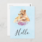 Niedliche Aquarellmütter Postkarte (Vorne/Hinten)