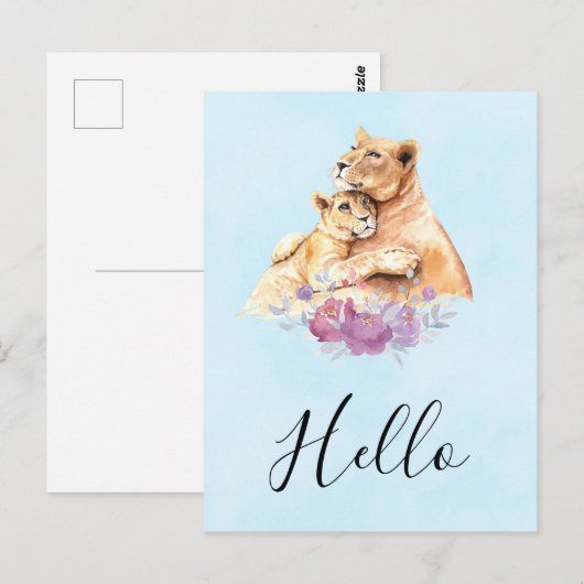 Niedliche Aquarellmütter Postkarte (Vorne/Hinten)