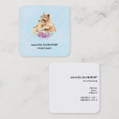 Niedliche Aquarellmütter Quadratische Visitenkarte (Vorne/Hinten)