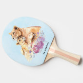 Niedliche Aquarellmütter Tischtennis Schläger (Seitenansicht)