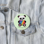 Niedliche Aquarellpanda mit Regenbogenherz Button (Beispiel)