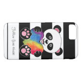 Niedliche Aquarellpanda mit Regenbogenherz Case-Mate iPhone Hülle (Rückseite (Horizontal))