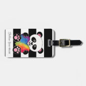 Niedliche Aquarellpanda mit Regenbogenherz Gepäckanhänger (Vorderseite horizontal)
