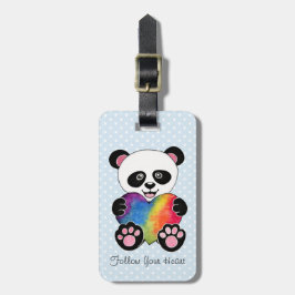 Niedliche Aquarellpanda mit Regenbogenherz Gepäckanhänger