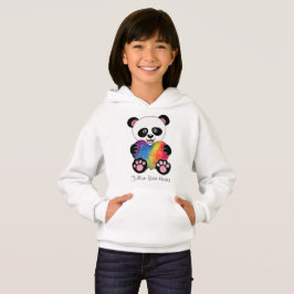 Niedliche Aquarellpanda mit Regenbogenherz Hoodie