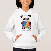 Niedliche Aquarellpanda mit Regenbogenherz Hoodie (Vorderseite)