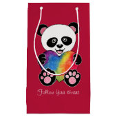 Niedliche Aquarellpanda mit Regenbogenherz Kleine Geschenktüte (Vorderseite)