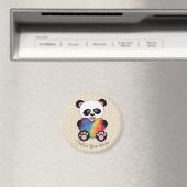 Niedliche Aquarellpanda mit Regenbogenherz Magnet (In Situ (Geschirrspüler))