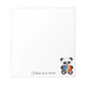 Niedliche Aquarellpanda mit Regenbogenherz Notizblock (Vorderseite)