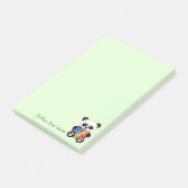 Niedliche Aquarellpanda mit Regenbogenherz Post-it Klebezettel (angewinkelt)
