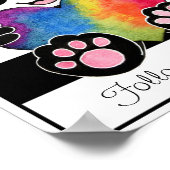 Niedliche Aquarellpanda mit Regenbogenherz Poster (Ecke)