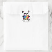 Niedliche Aquarellpanda mit Regenbogenherz Runder Aufkleber (Tasche)