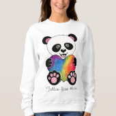 Niedliche Aquarellpanda mit Regenbogenherz Sweatshirt (Vorderseite)