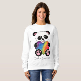 Niedliche Aquarellpanda mit Regenbogenherz Sweatshirt