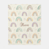 Niedliche Aquarellpastellfarben Rainbows Fleecedecke (Vorderseite)