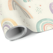 Niedliche Aquarellpastellfarben Rainbows Geschenkpapier (Rolleneckpunkt)