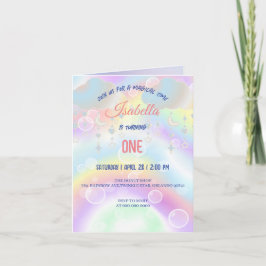 Niedliche Aquarellpastellfarben Unicorns Rainbow G Einladung