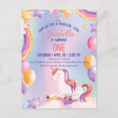 Niedliche Aquarellpastellfarben Unicorns Rainbow G Postkarte (Vorderseite)